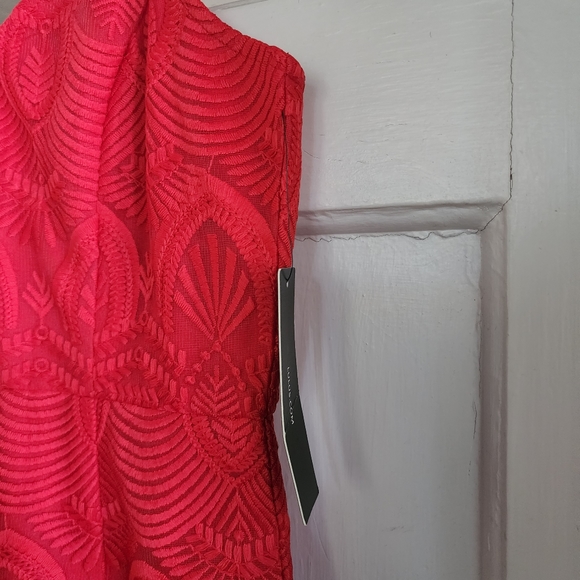 Lulu's Shura Red Embroidered Sleeveless Dress, Sz M - Picture 6 of 14